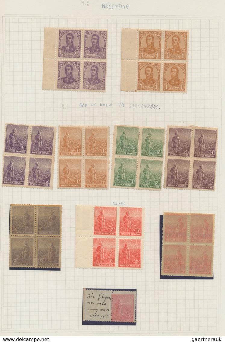 Argentinien: 1860/1990 (ca.), Used And Mint Collection/accumulation On Leaves/in Stockbook, With Ple - Altri & Non Classificati