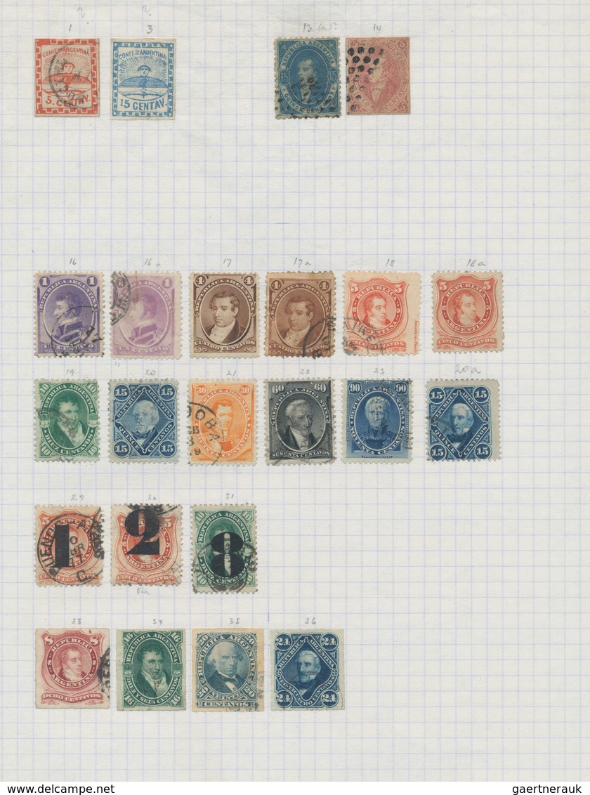 Argentinien: 1860/1990 (ca.), Used And Mint Collection/accumulation On Leaves/in Stockbook, With Ple - Altri & Non Classificati