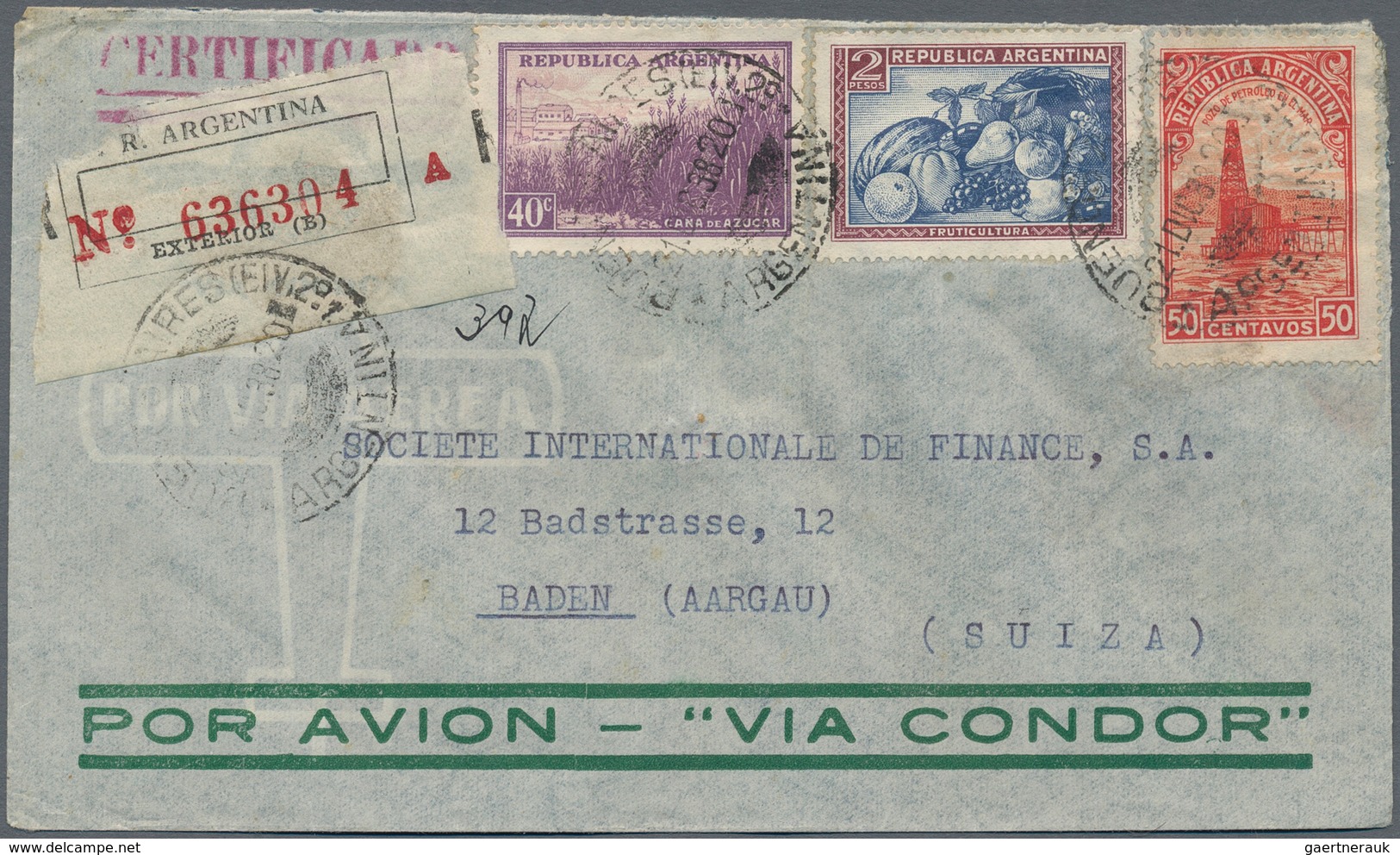 Argentinien: 1904/77 (ca.), apprx. 80 covers mostly airmails to Switzerland and some to other Europe