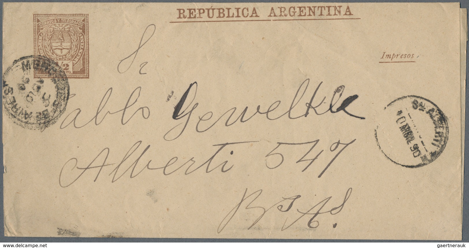 Argentinien - Ganzsachen: 1878/92 Approx. 60 Unused And Used Wrappers, Starting With H&G E1, Differe - Postal Stationery