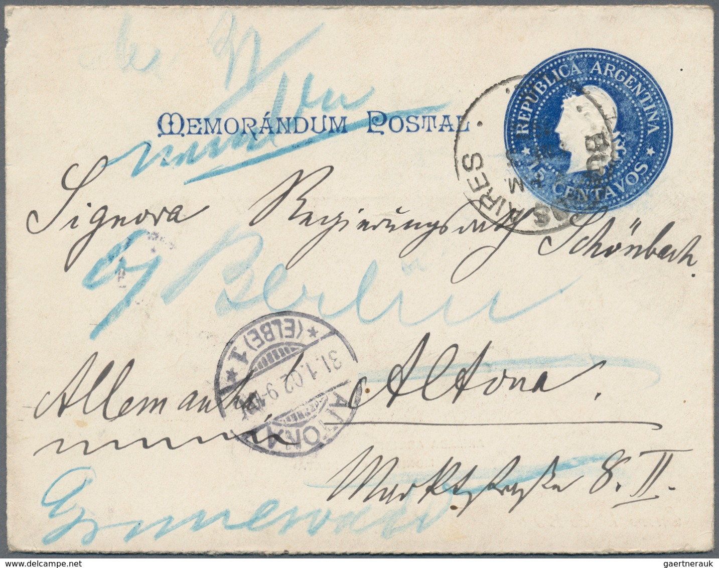 Argentinien - Ganzsachen: 1885/1921 (ca.), Stationery Mint/used (10/31) Inc. 1949 P.o. Box License 1 - Interi Postali