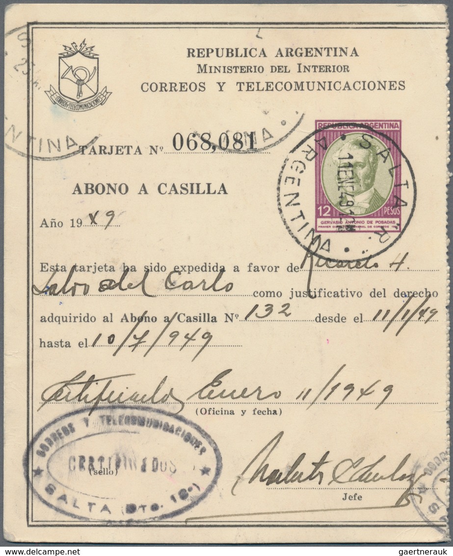 Argentinien - Ganzsachen: 1885/1921 (ca.), Stationery Mint/used (10/31) Inc. 1949 P.o. Box License 1 - Ganzsachen