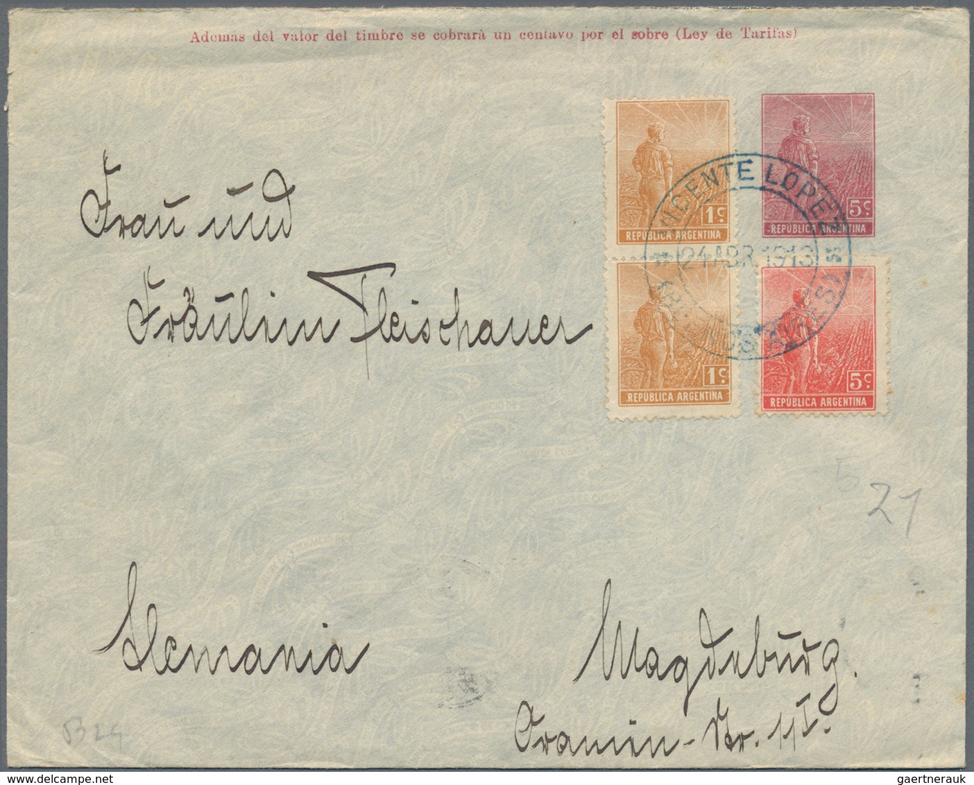 Argentinien - Ganzsachen: 1885/1921 (ca.), stationery mint/used (10/31) inc. 1949 p.o. box license 1