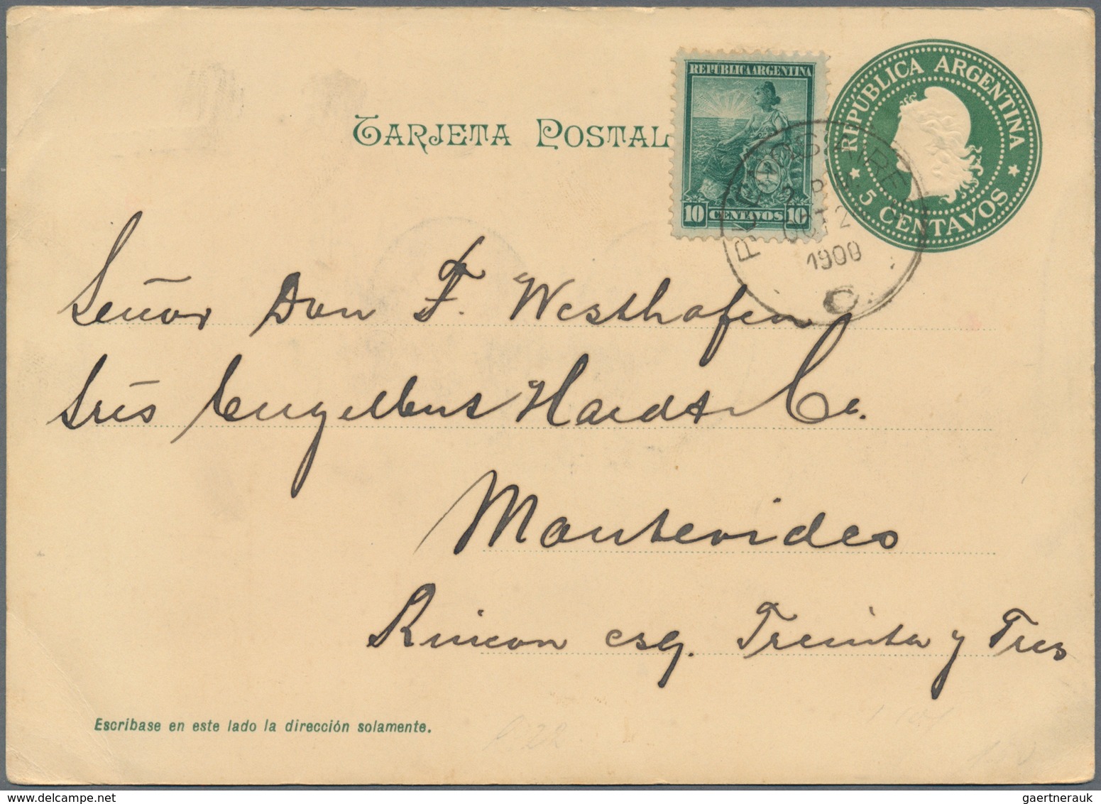 Argentinien - Ganzsachen: 1885/1921 (ca.), stationery mint/used (10/31) inc. 1949 p.o. box license 1