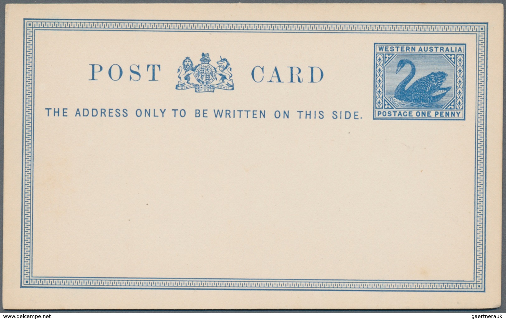 Westaustralien: 1879, Stat. Postcard Swan 1d. Blue In A Lot With About 170 Items Unchecked For Types - Cartas & Documentos