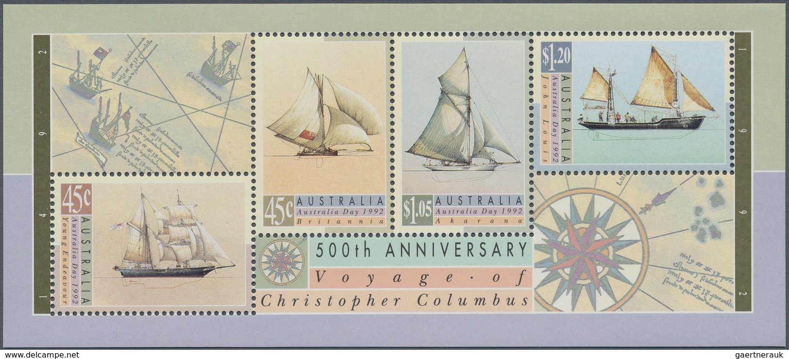 Australien: 1992, National Day ‚Sailing Ships‘ In A Lot With 95 Miniature Sheets, Mint Never Hinged, - Sammlungen