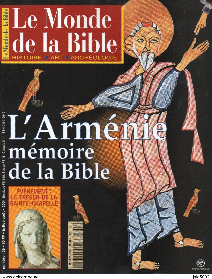 Le MONDE DE La BIBLE N°136-2001 - L'Arménie Mémoire De La Bible - La Sainte Chapelle - History