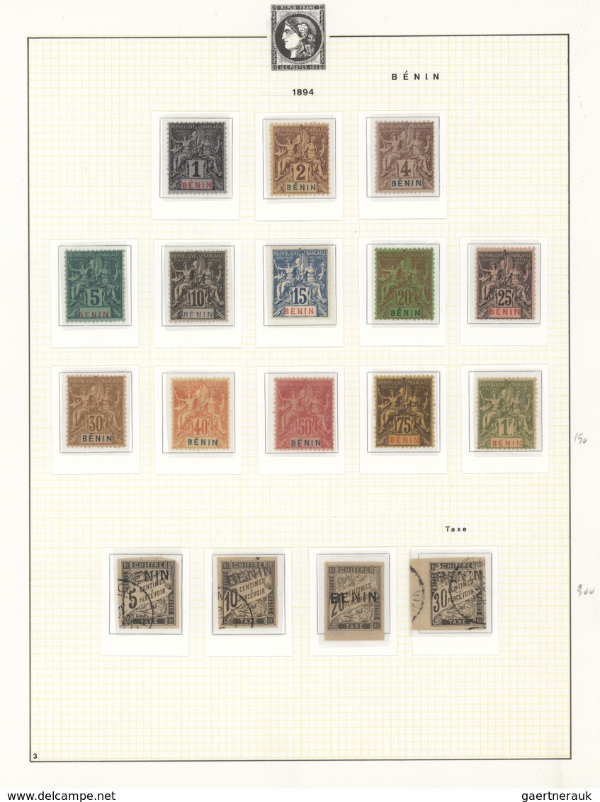 Benin: 1892/1894, A Splendid Collection Of 47 Stamps On Album Pages, Comprising 17 Stamps Overprints - Altri & Non Classificati