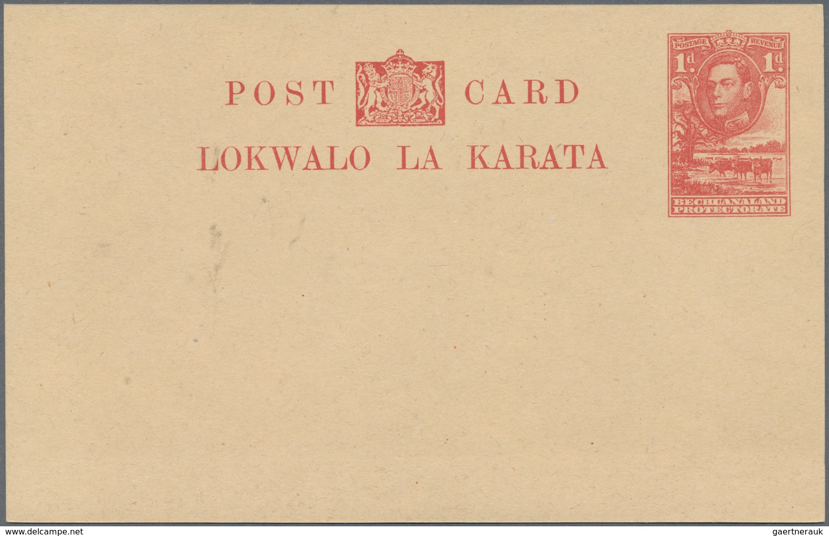 Betschuanaland: 1905/62 Holding Of Ca. 610 Exclusively Unused Postal Stationary, While Cards, Regist - 1885-1964 Herrschaft Von Bechuanaland