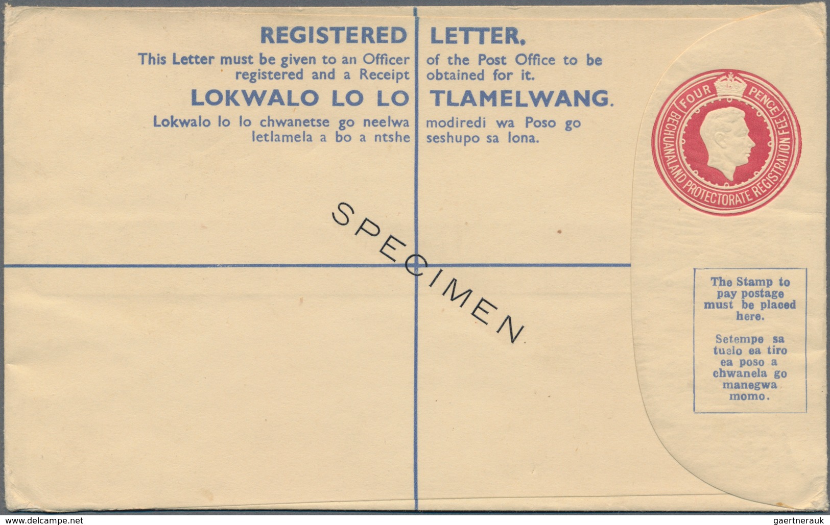 Betschuanaland: 1905/62 holding of ca. 610 exclusively unused postal stationary, while cards, regist