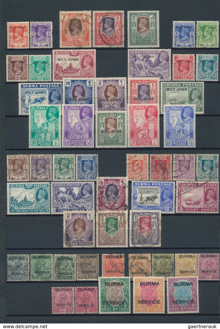 Birma / Burma / Myanmar: 1937/1949, Mint And Used Collection On Stockpages, Comprising E.g. 1937 Ove - Myanmar (Burma 1948-...)