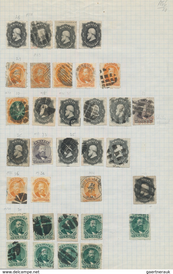 Brasilien: 1844/1990 (ca.), Used And Mint Collection/accumulation On Leaves/stockpages, Main Value I - Usados