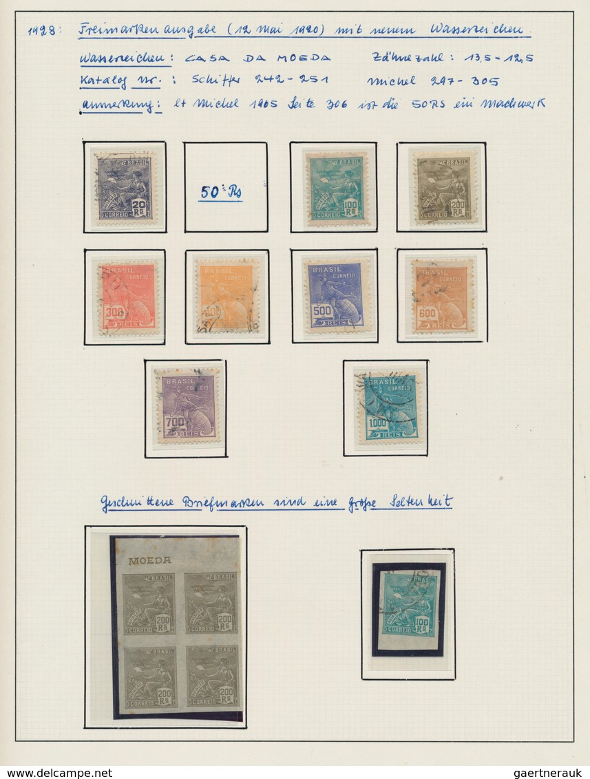 Brasilien: 1890/1970 (ca.), DEFINITIVE SETS, Comprehensive Mint And Used Specialised Collection Of V - Gebraucht