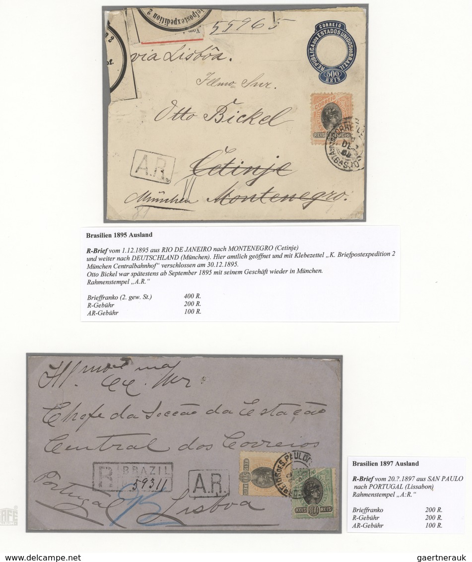 Brasilien: 1894/1950, AVIS DE RECEPTION, Collection Of 18 Covers/cards Plus Two Receipt Forms, Incl. - Usados