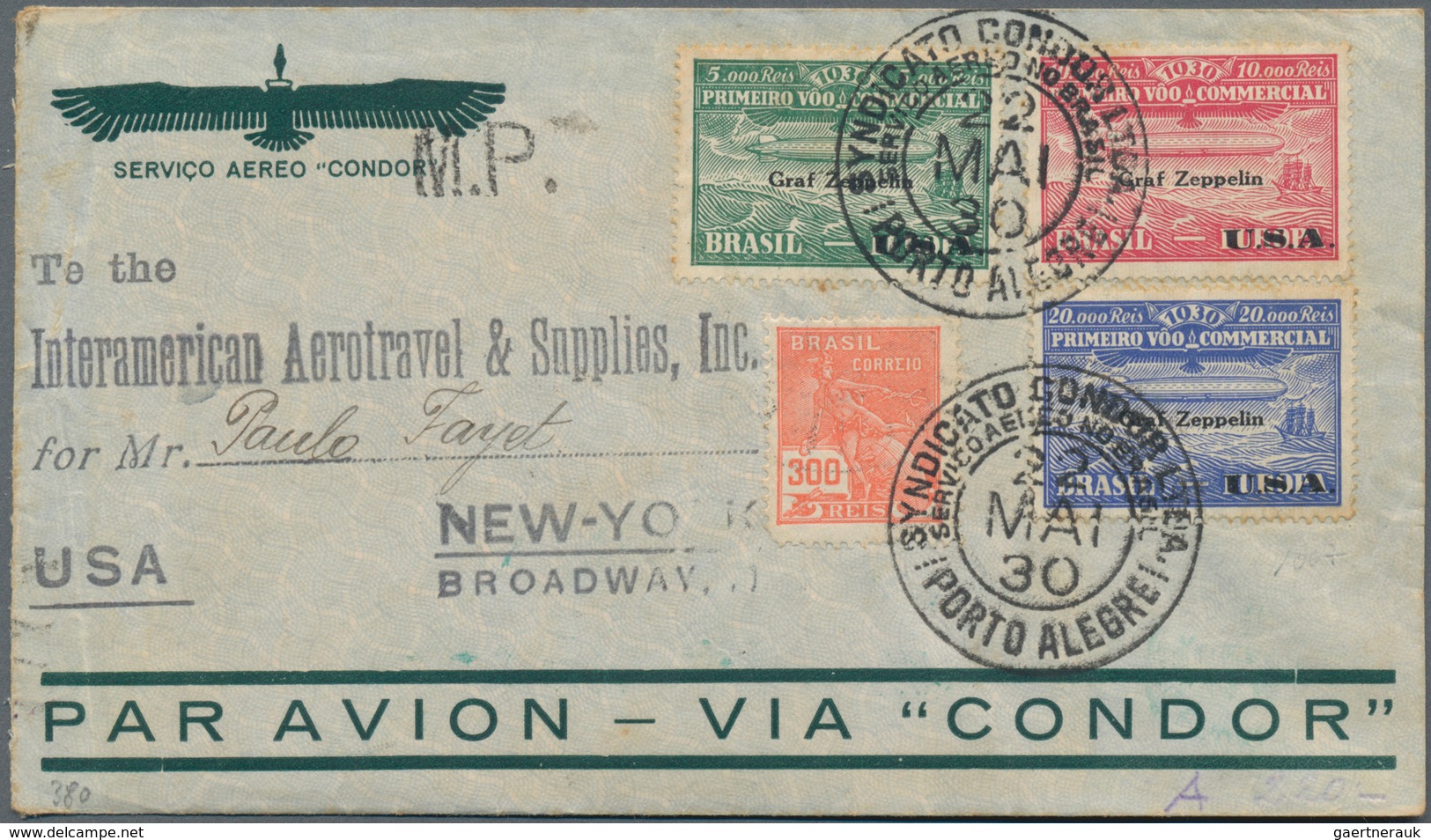 Brasilien - Zeppelinpost: 1930, Zeppelin South America Trip, Group Of 18 Covers/cards, Slightly Vari - Posta Aerea