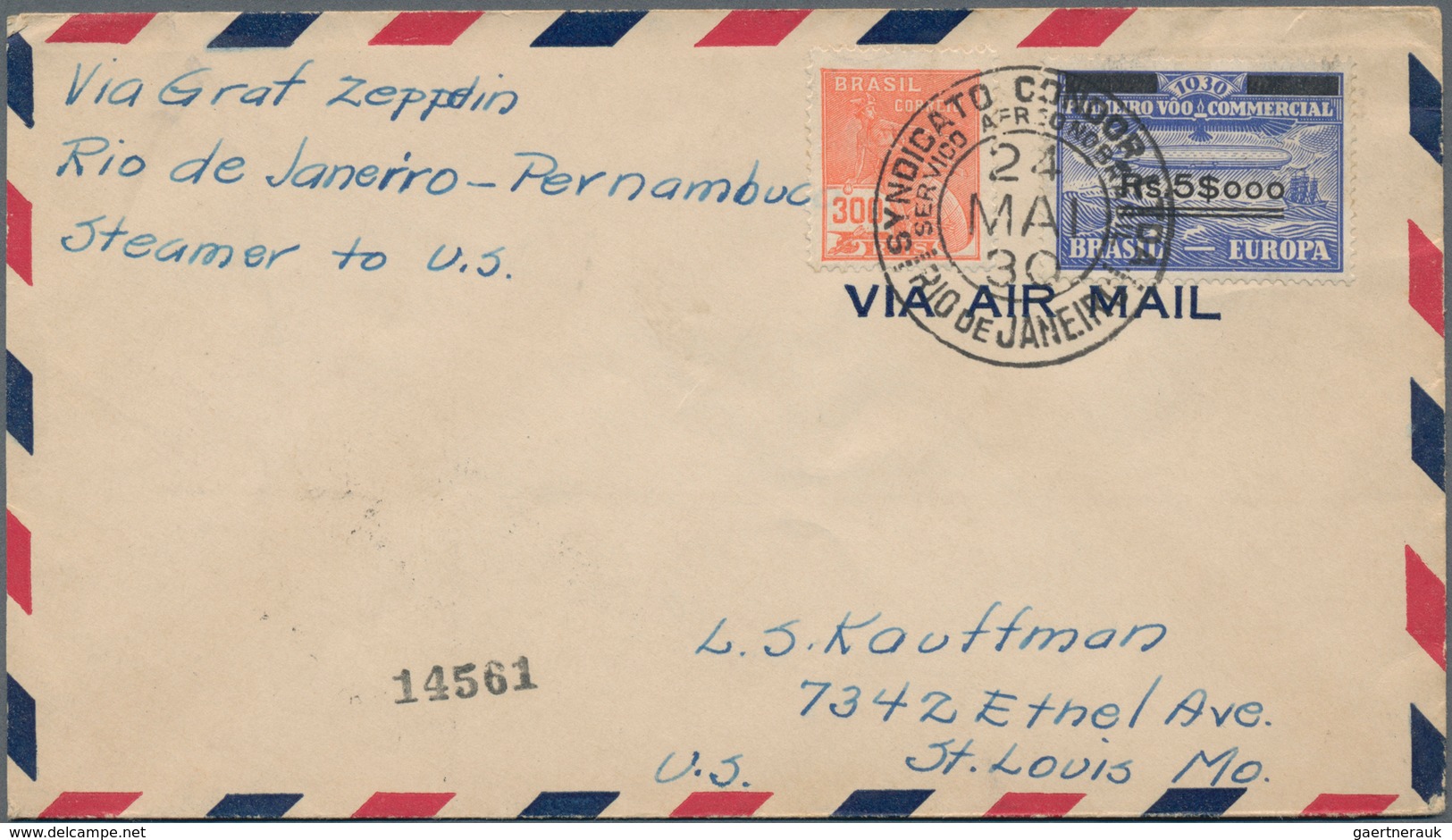 Brasilien - Zeppelinpost: 1930, Zeppelin South America Trip, Group Of 18 Covers/cards, Slightly Vari - Posta Aerea