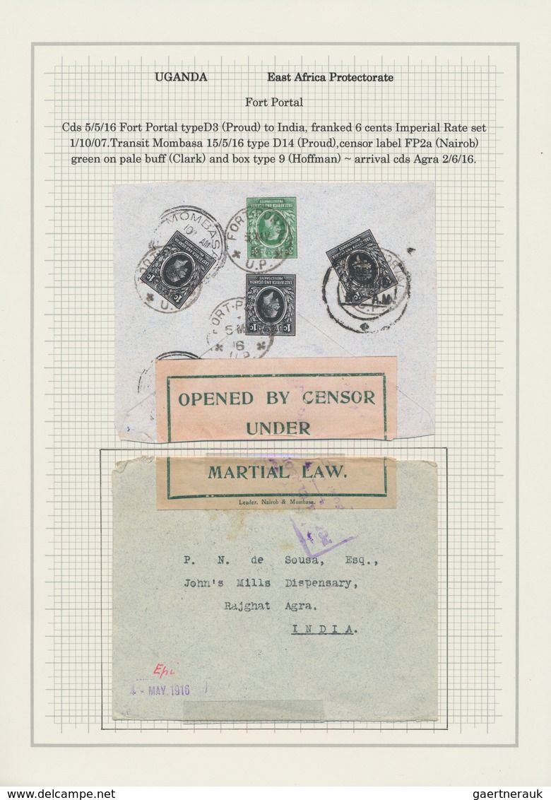 Britisch-Ostafrika und Uganda: 1911/1921, comprehensive collection with 34 covers, cards and station
