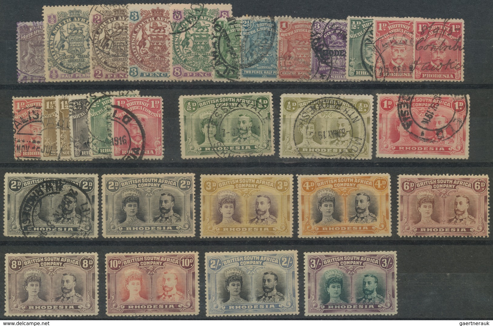Britische Südafrika-Gesellschaft: 1892/1915 (ca.), Mint And Used Lot Of 30 Stamps Incl. A Nice Selec - Unclassified