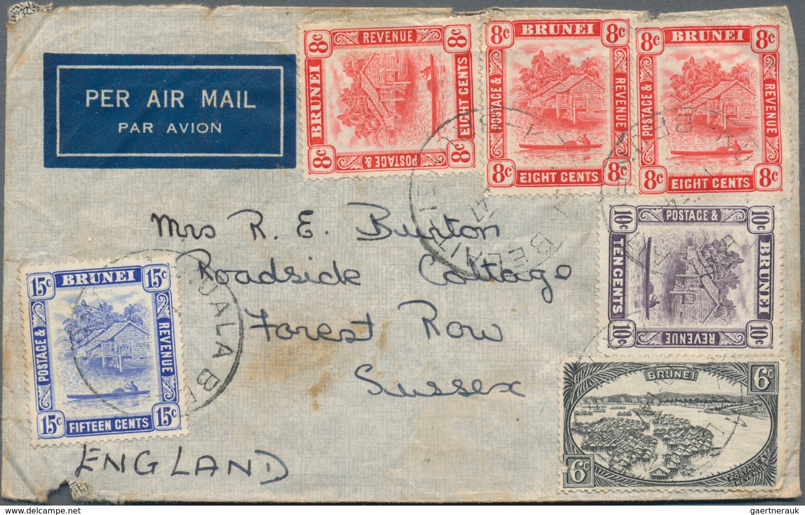 Brunei: 1946/73, Foreign Covers (24 Inc. 8 Registered) To England, Malaysia And Singapore Inc. Two 1 - Brunei (1984-...)