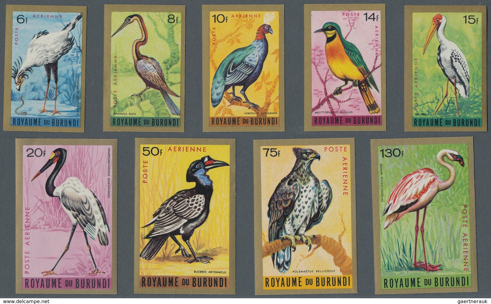 Burundi: 1965;1979, Lot Of 3433 IMPERFORATE Stamps BIRDS MNH, Mostly Mi.no. 158/166 And A 15 Sets No - Verzamelingen