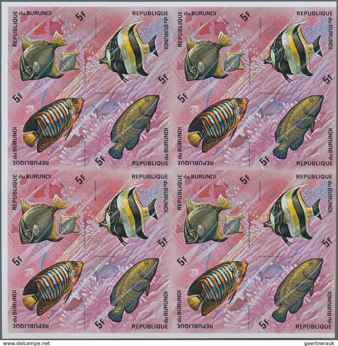 Burundi: 1970/1992. Lot of 9,895 IMPERFORATE stamps, souvenir and miniature sheets showing various i