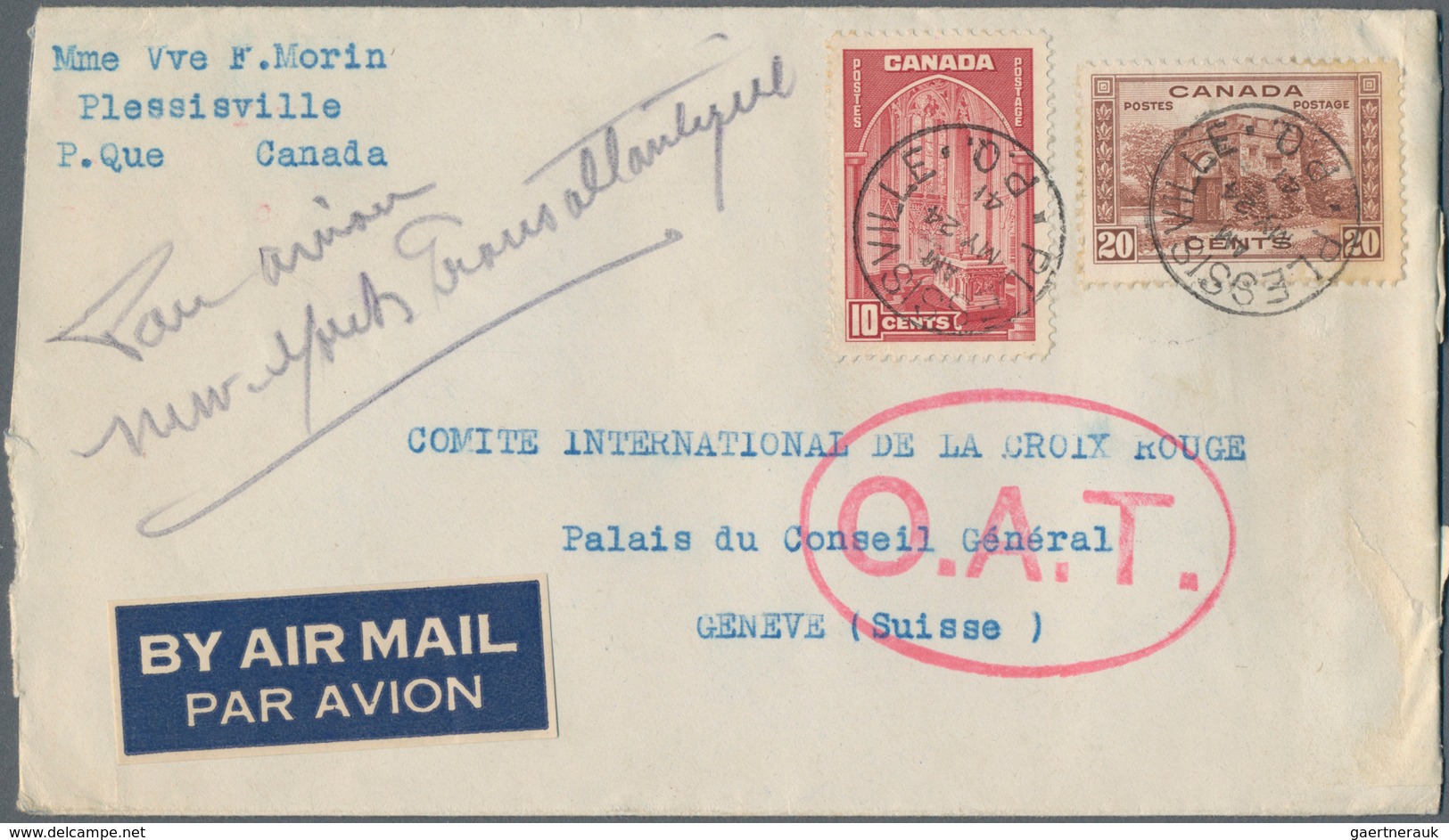 Kanada: 1941/45 23 Letters All Sent To The Red Cross In Geneva, All Censored (mostly British Censors - Colecciones