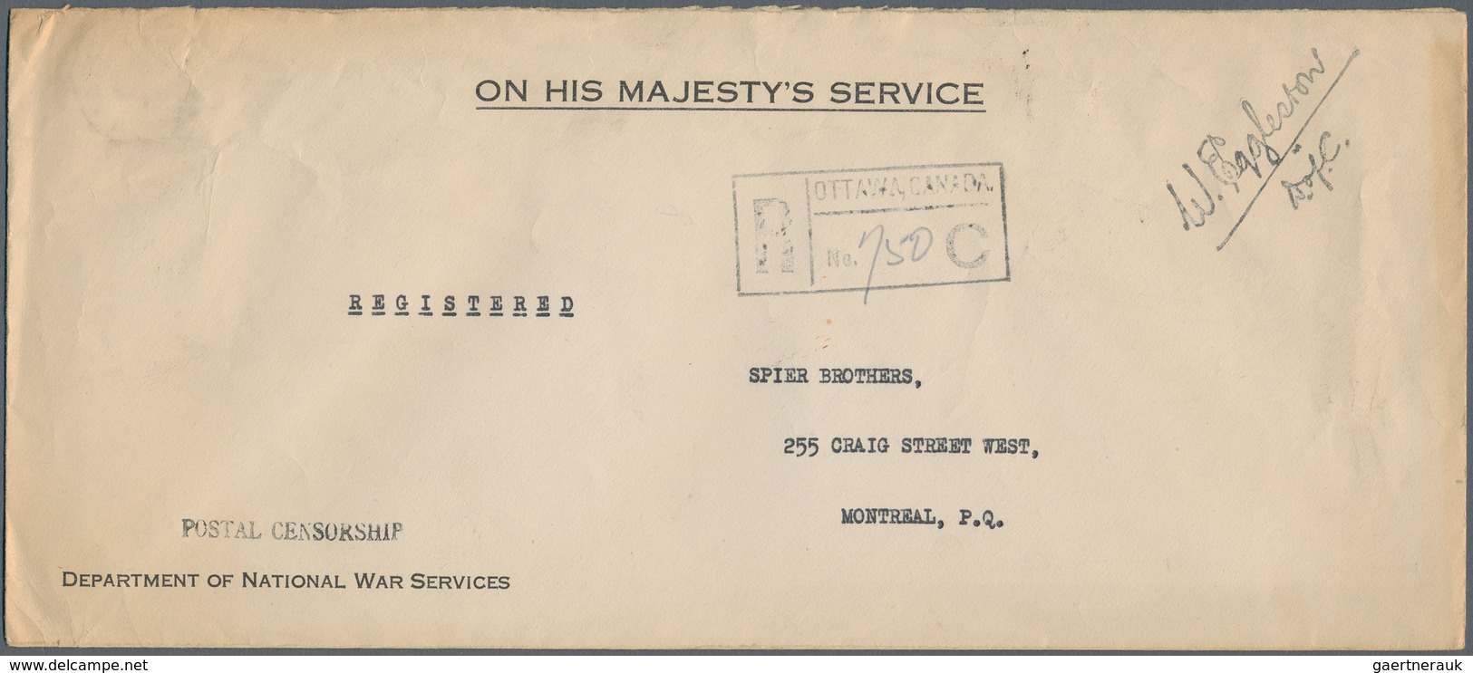 Kanada: 1941/45 ca. 290 letters, cards and covers, fieldpost incl. Canadian forces abroad, service l