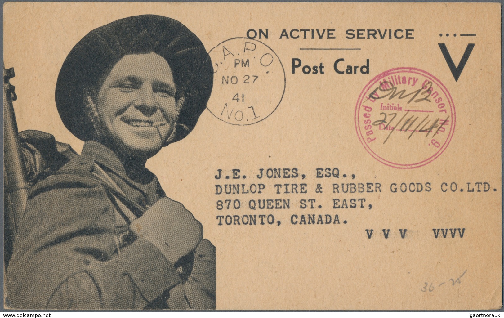 Kanada: 1941/45 Holding Of 450 Cards, Letters And Postal Stationeries, Field Post, Maritime Mail, Ce - Collections