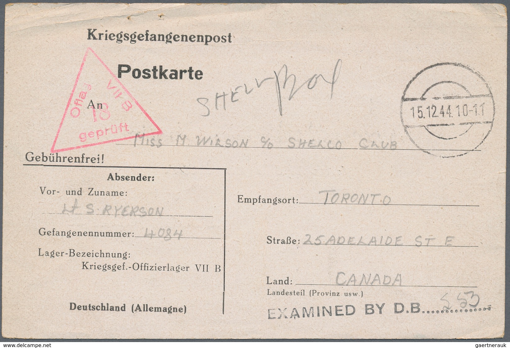 Kanada: 1941/54 (ca.) holding of about 670 letters and cards of prisoners of war and the field post,