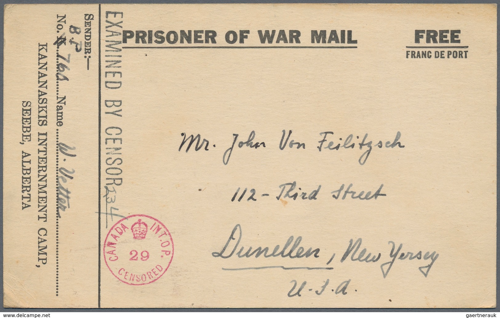 Kanada: 1941/54 (ca.) holding of about 670 letters and cards of prisoners of war and the field post,