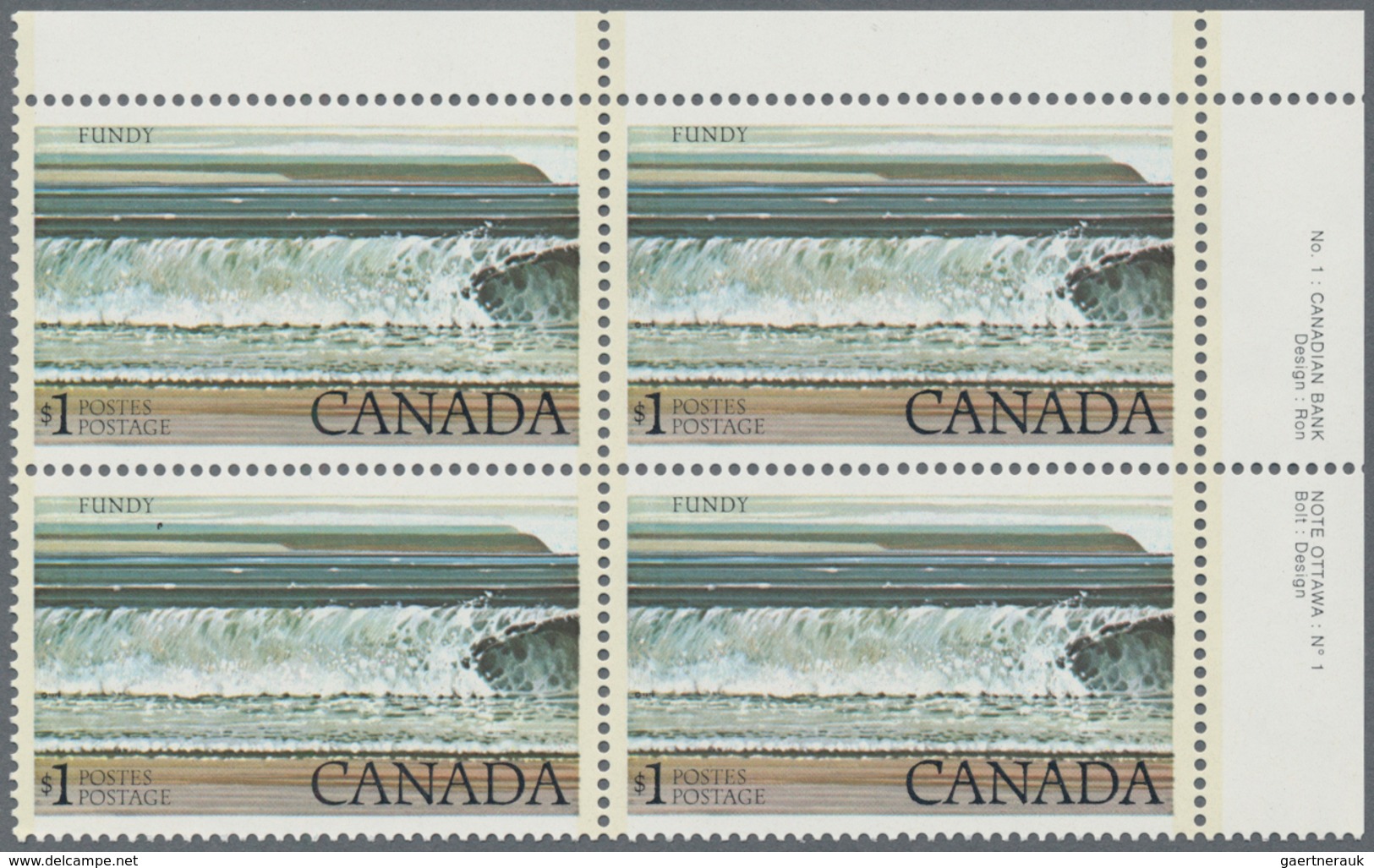 Kanada: 1979, Fundy National Park, Mi.no. 715, 2.194 Copies Of This Issue In Sheets (folded) And Blo - Sammlungen