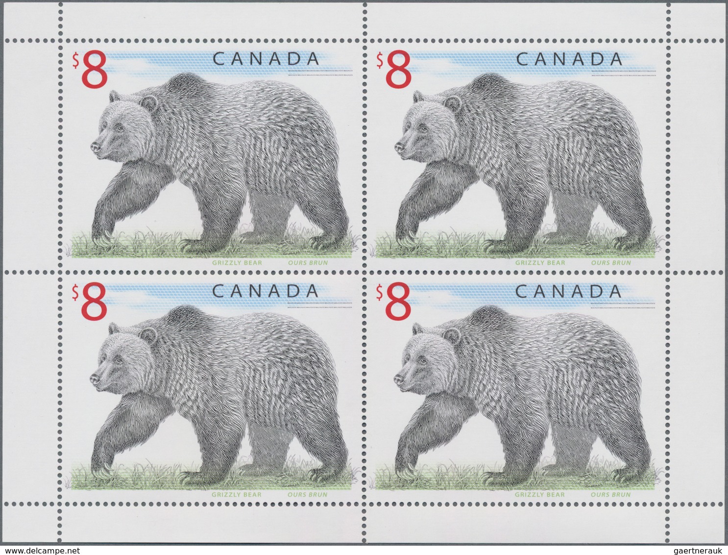 Kanada: 1997, Grizzly Bear, 177 X Michel No. 1647 Mint Never Hinged, Mostly In Mini Sheets. Face Val - Colecciones