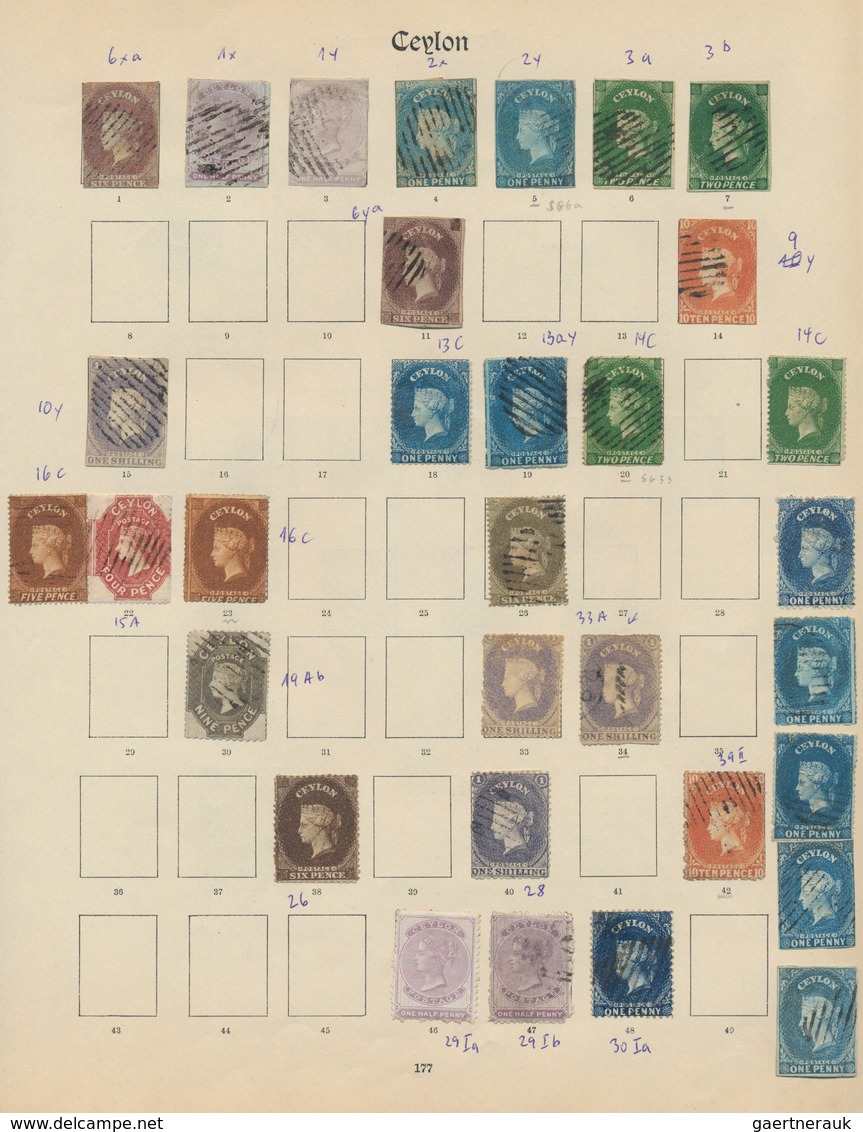 Ceylon / Sri Lanka: 1857/1911: Ceylon Collection About 220 Stamps Used/unused With Some Better Imper - Sri Lanka (Ceilán) (1948-...)