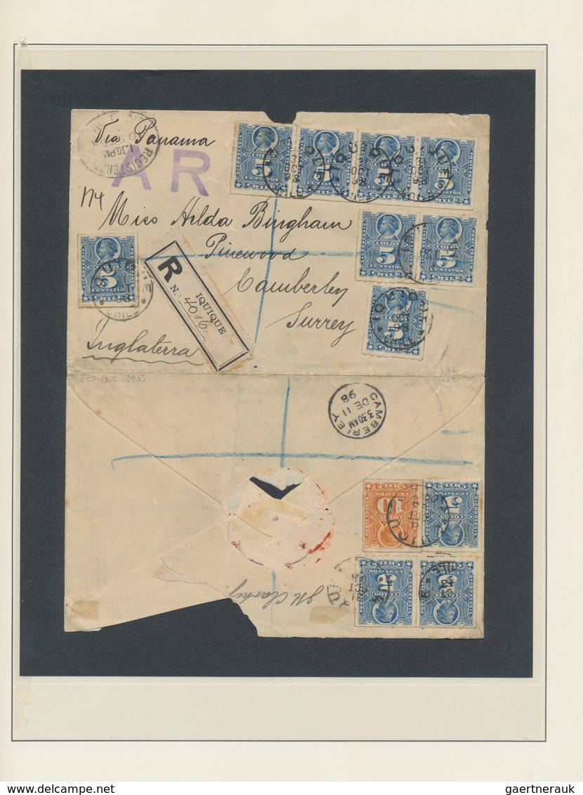 Chile: 1891/1900, Specialised Collection Of Apprx. 111 Covers/cards/uprated Stationeries, All Of The - Chile