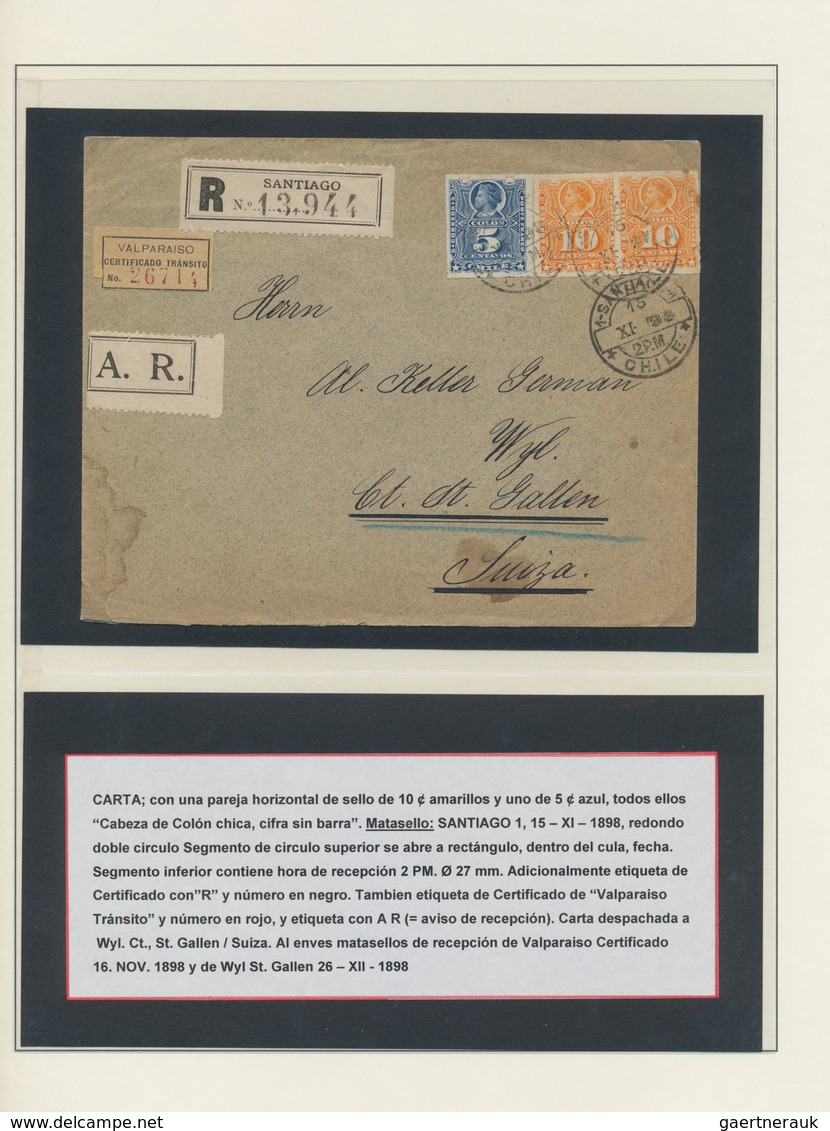 Chile: 1891/1900, Specialised Collection Of Apprx. 111 Covers/cards/uprated Stationeries, All Of The - Cile