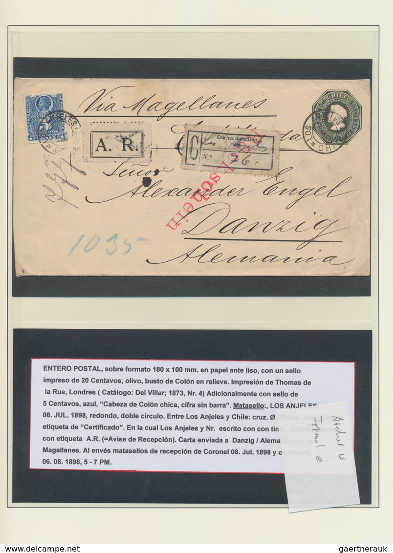 Chile: 1891/1900, Specialised Collection Of Apprx. 111 Covers/cards/uprated Stationeries, All Of The - Cile