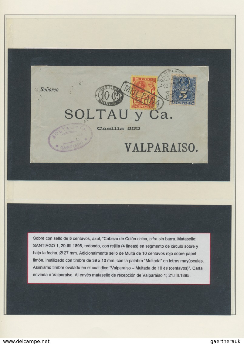 Chile: 1891/1900, specialised collection of apprx. 111 covers/cards/uprated stationeries, all of the