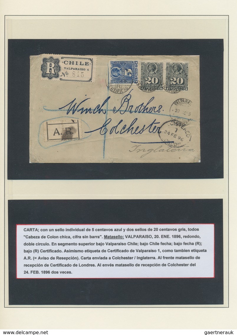 Chile: 1891/1900, specialised collection of apprx. 111 covers/cards/uprated stationeries, all of the