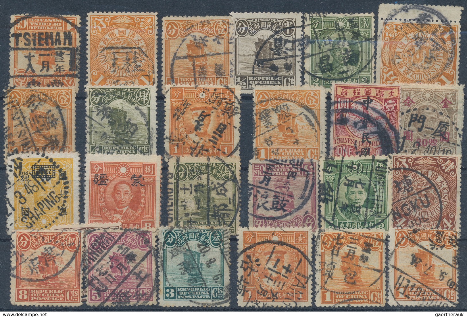 China: 1890/49 (ca.), Collection Of Postal History Material And Stamps On Stock Cards, Partly With S - 1912-1949 Republik