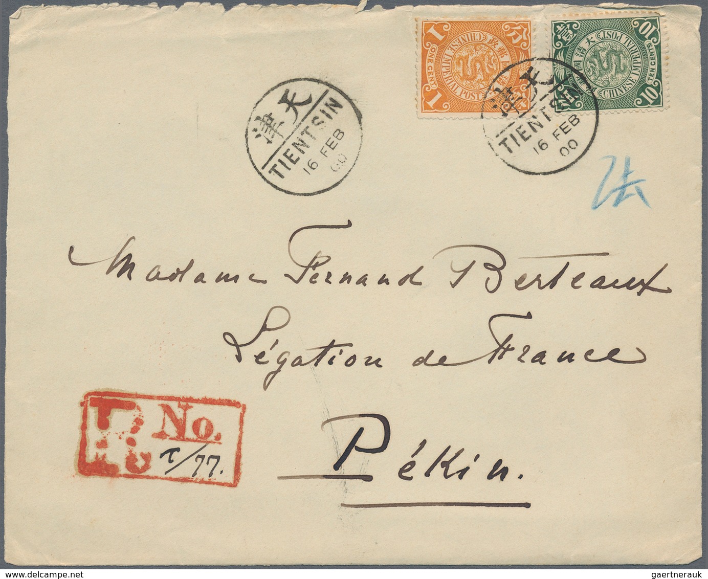 China: 1898, Coiling Dragons, Four Inland Registered FRONT Covers Peking-Tientsin (large Dollar), Pe - 1912-1949 Republik