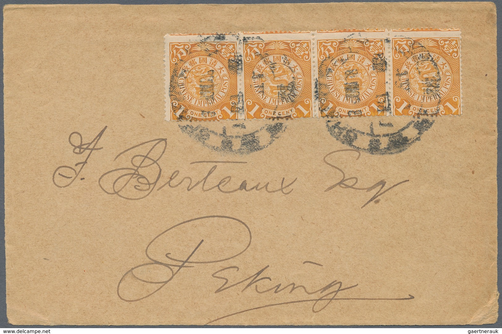 China: 1898, Coiling Dragons, Six Inland FRONT Covers Shanghai-Peking (large Dollar Or Bisected Bili - 1912-1949 Repubblica