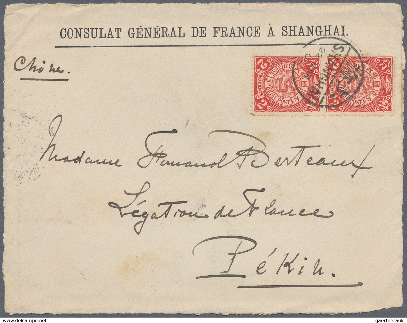 China: 1898, Coiling Dragons, Six Inland FRONT Covers Shanghai-Peking (large Dollar Or Bisected Bili - 1912-1949 República