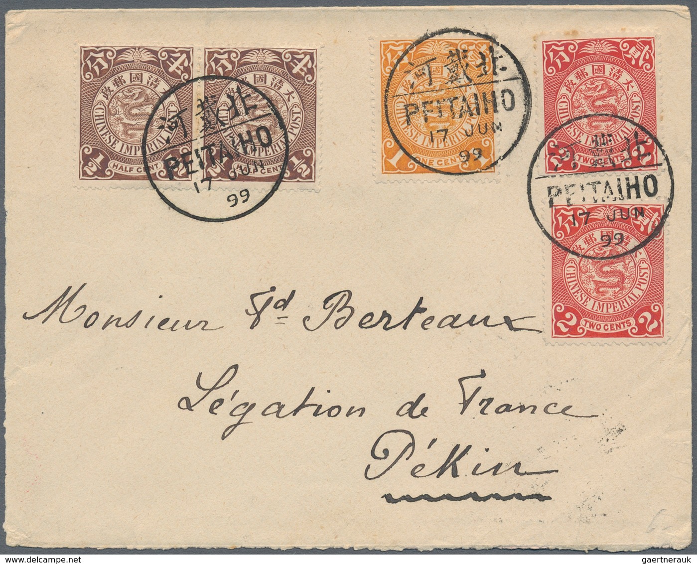 China: 1898/1902, Covers (3, One Incomplete), Ppc (9) With Coiling Dragons Inc. Cto And Viewsite. In - 1912-1949 Repubblica