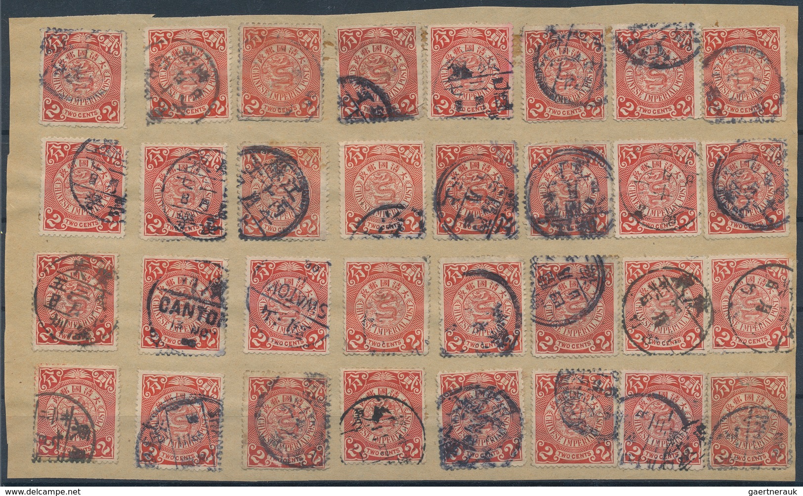 China: 1898/1909, Coiling Dragons Used Up To 10 C., Mostly 2 C. Carmine Or 2 C. Green, 300+ Copies O - 1912-1949 Republic