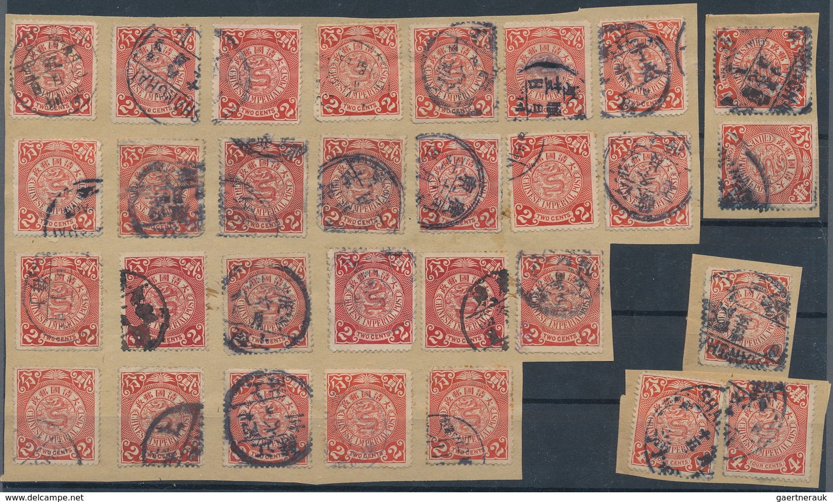 China: 1898/1909, Coiling Dragons Used Up To 10 C., Mostly 2 C. Carmine Or 2 C. Green, 300+ Copies O - 1912-1949 Republik