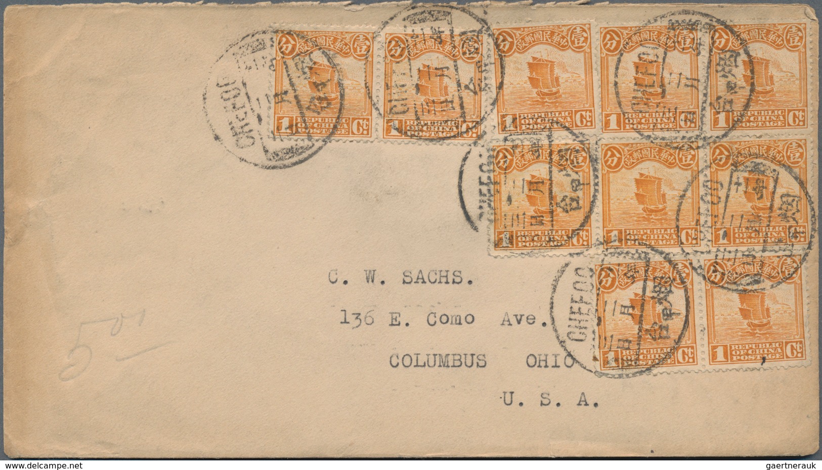 China: 1902/45, Covers (12 Inc. Cto Ppc) Inc. Jap. Occupation North China Half Value Ovpt. Cover. - 1912-1949 Repubblica