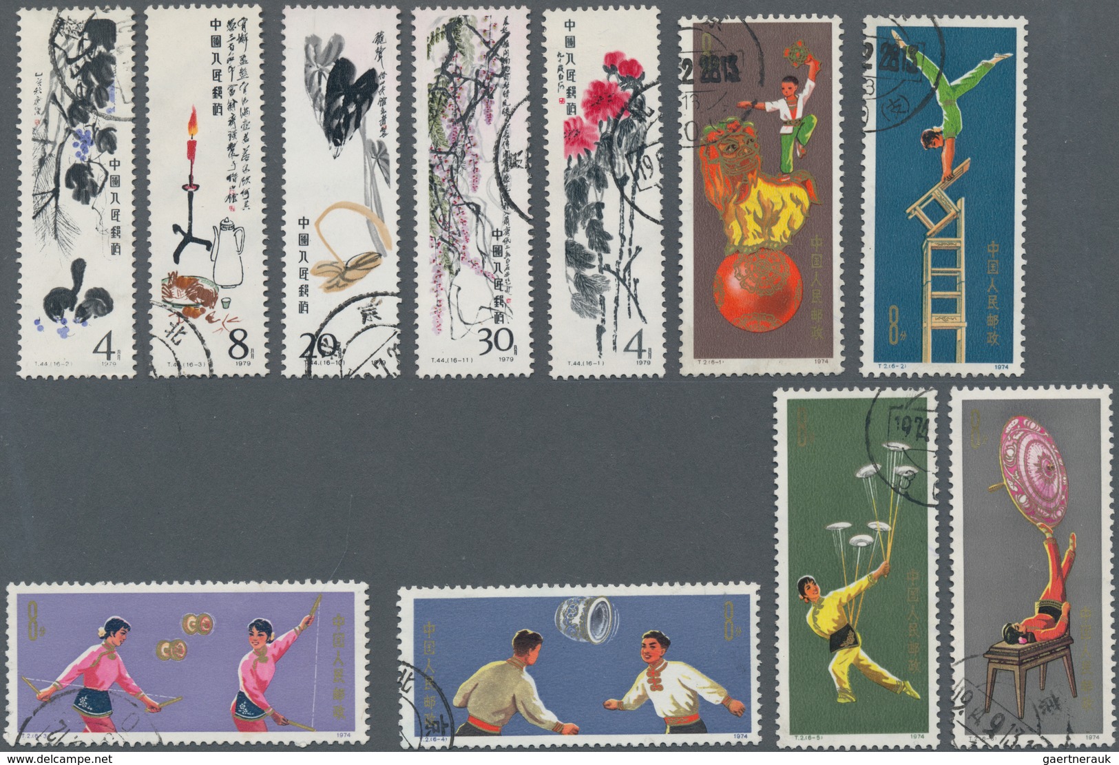 China: 1973/82 (ca.), Accumilation Of Early "J/T" Commemorative Issues, All Used (mostly Postal Used - 1912-1949 Repubblica