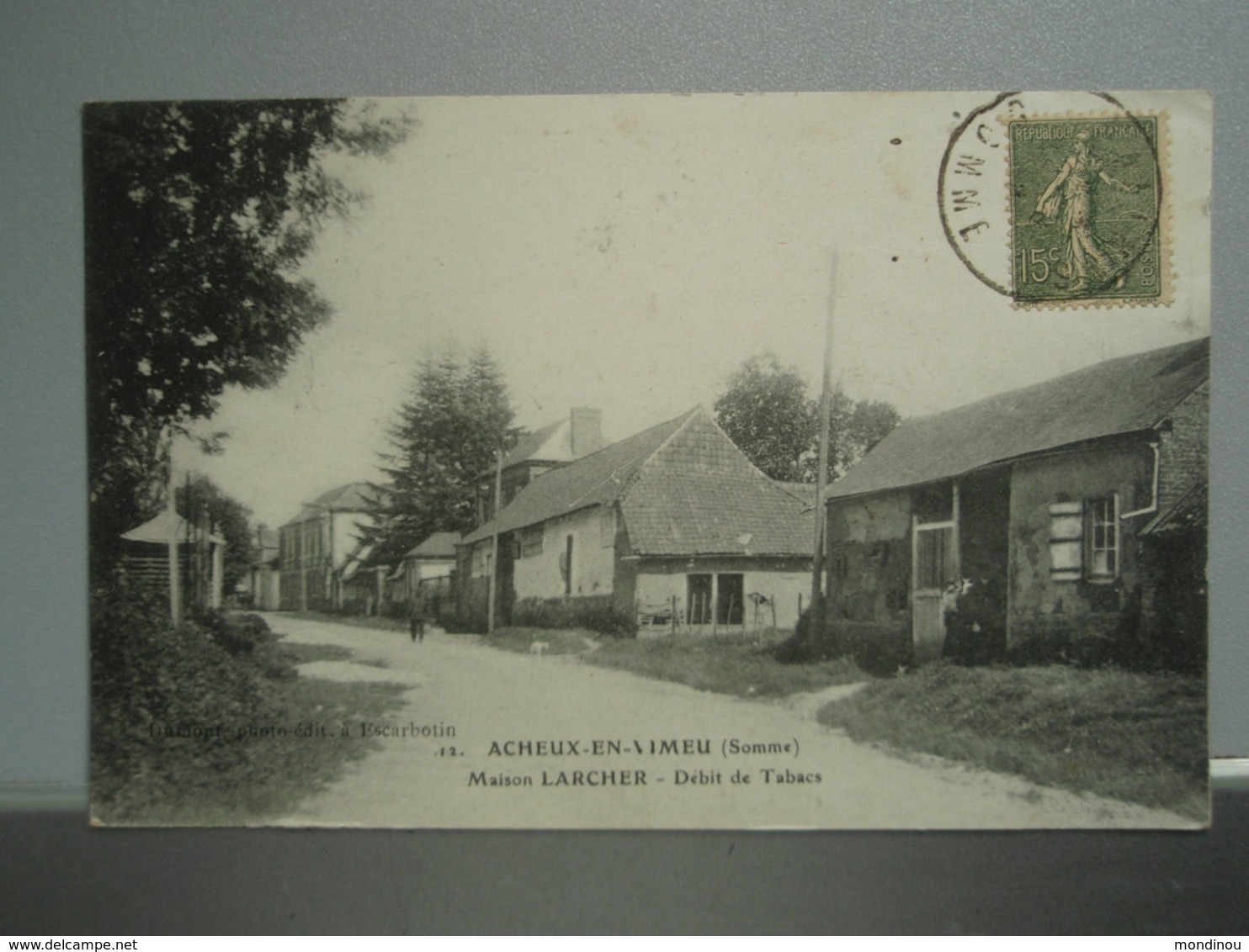 Cpa ACHEUX-en-VIMEU Maison LARCHER Débit De Tabacs. 1918 - Autres & Non Classés