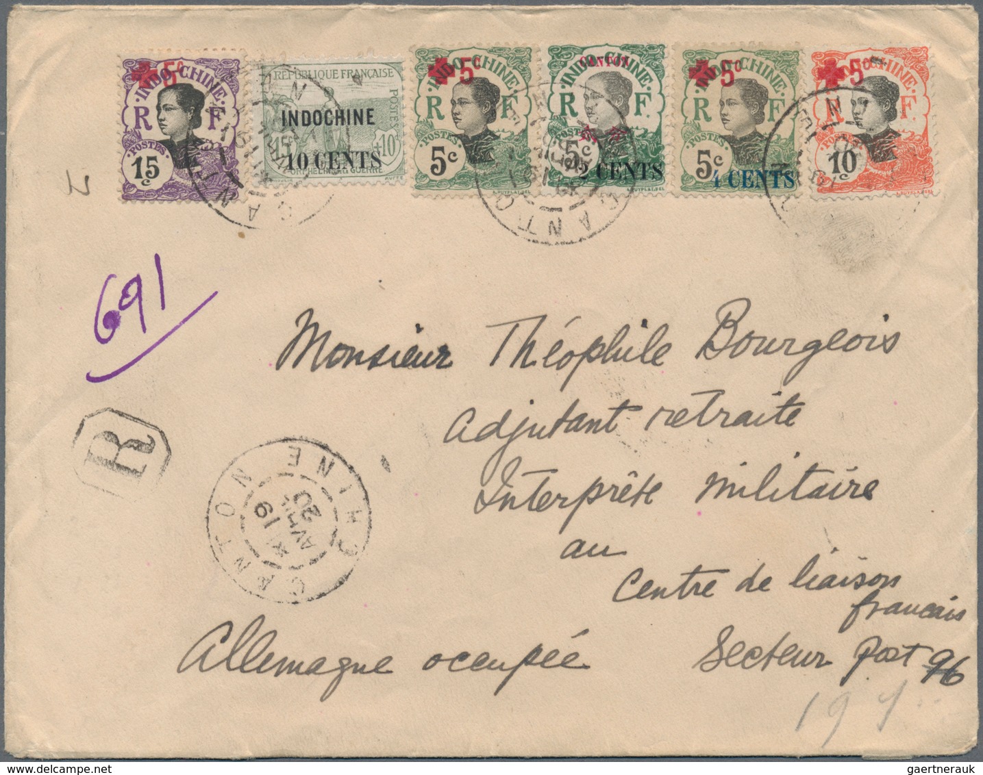 China - Fremde Postanstalten / Foreign Offices: French Indochina South China Offices, Canton, 1905/2 - Altri & Non Classificati