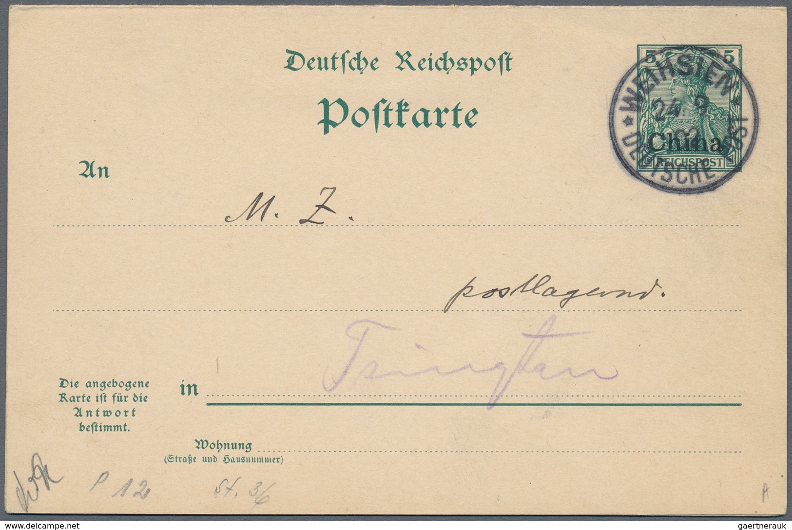 China - Fremde Postanstalten / Foreign Offices: Germany, 1900/06 (ca.), Used Stationery Inc. Double - Sonstige & Ohne Zuordnung